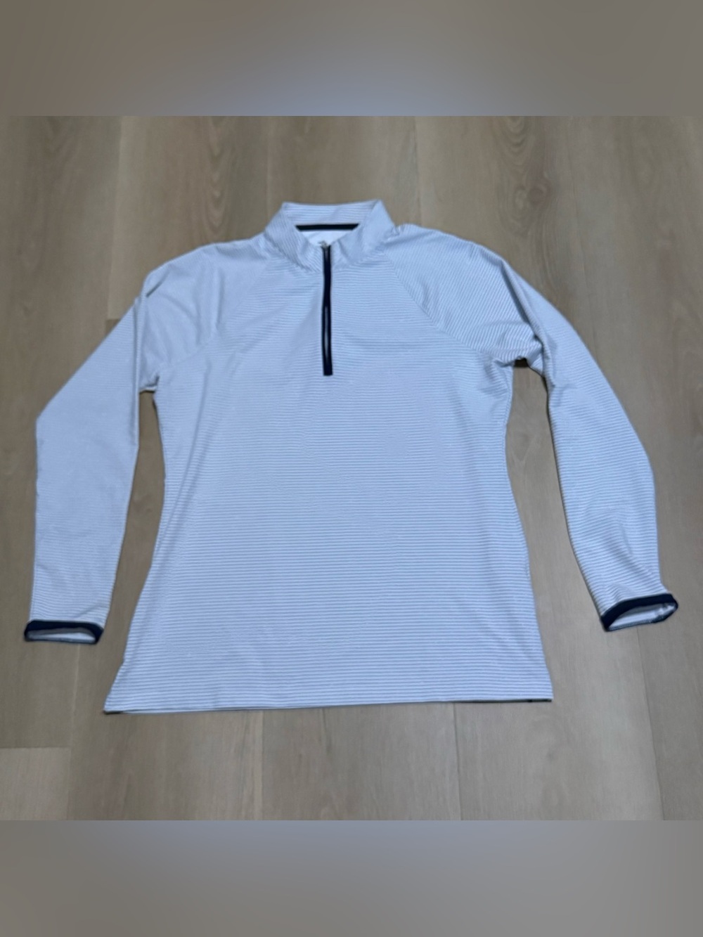 Peter Millar Women’s Glitter Striped Quarter Zip White Size Large